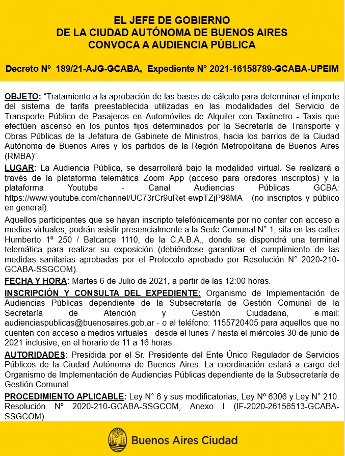 AUDIENCIA TAXIS JUNIO