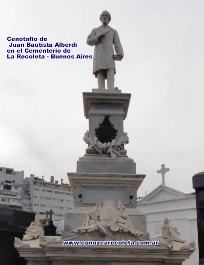 Cenotafio Alberdi en Cementerio Recoleta