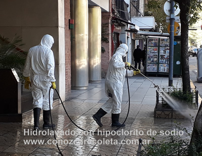 desinfeccion calles y veredas de Recoleta