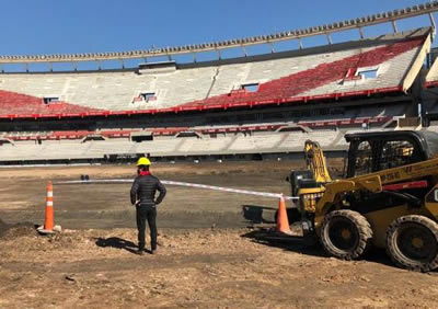 Obras en estadio Monumental de Rvier