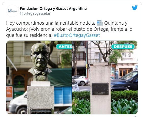 busto de Ortega y Gasset en Recoleta