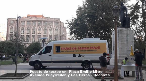 Unidad de testeo movil en Recoleta