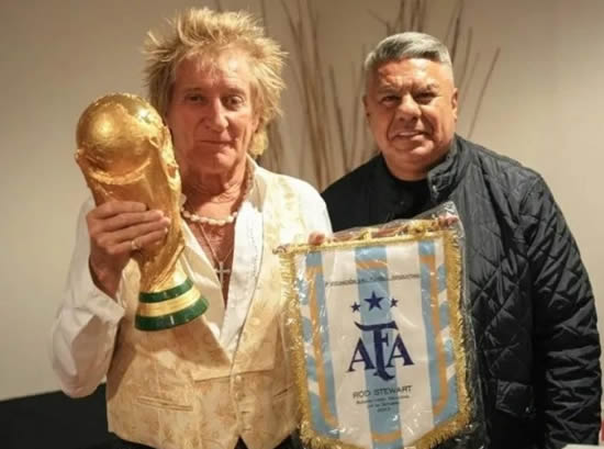 Rod Stewart con Chiqui Tapia